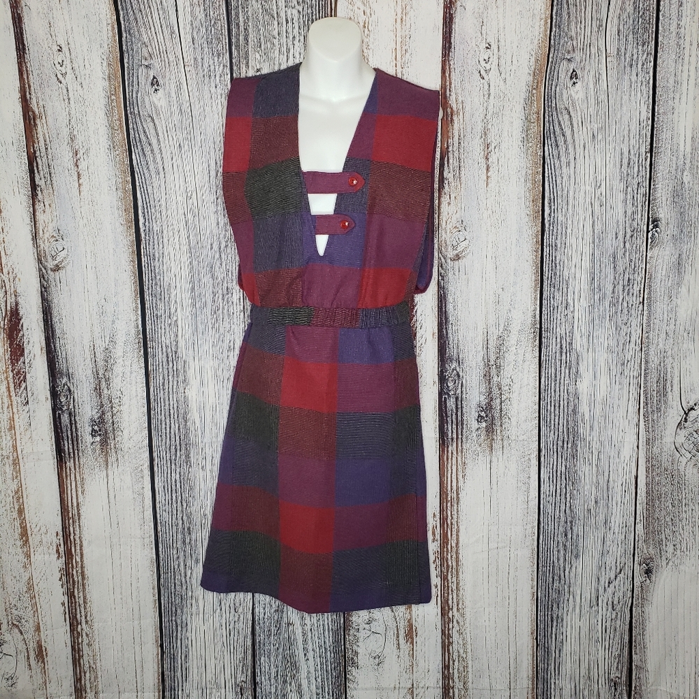 Vintage 60s Jazzy Wool Blend Skirt & Top Set